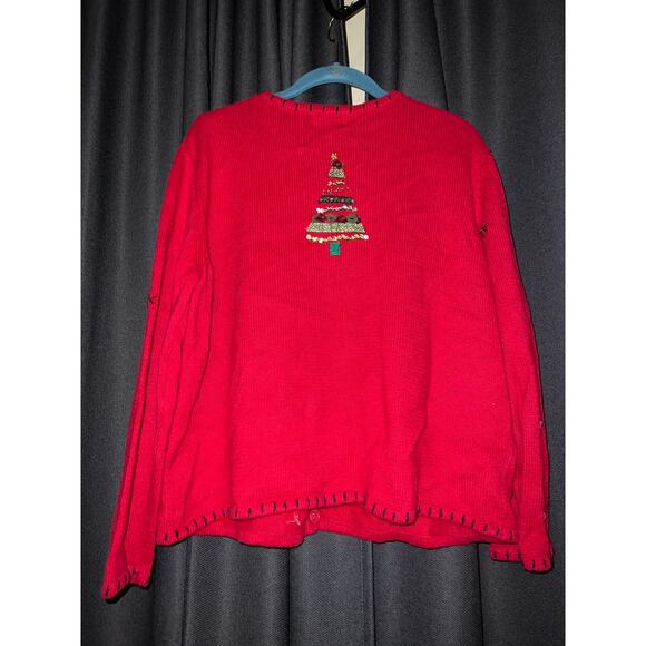 Ugly Christmas Sweater Cardigan Xmas Size XL Petite - Picture 3 of 3